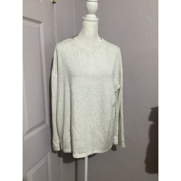 Three Dots Anthropologie Ivory Multi Color Speckle Pullover Long Sleeve Top - Picture 1 of 7